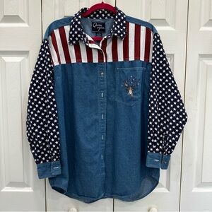 Patriotic Classic Apparel Women's Denim Star Shirt